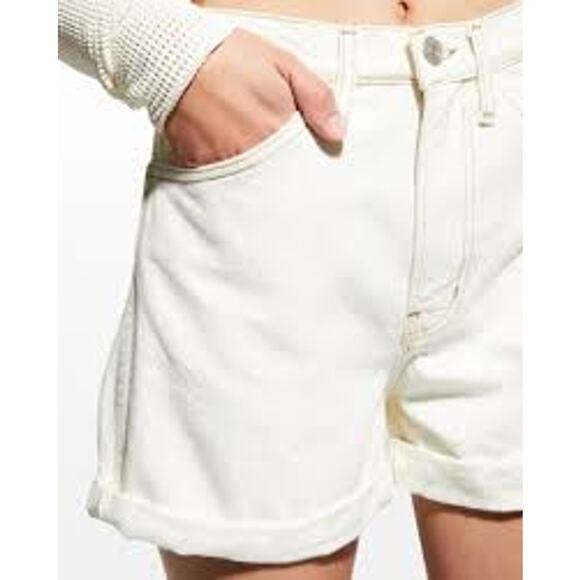 Frame High Rise Cuffed Shorts Ecru Style #HRCS728 Size 27 - Picture 8 of 10